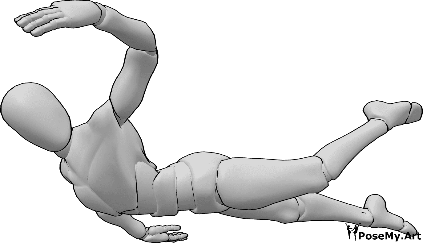 Pose Reference- Male freestyle swimming pose - Male is swimming front crawl / freestyle swimming in the water