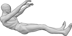 Referencia de poses- Postura de resurrección zombi - Zombie se está levantando del suelo, sosteniendo sus dos manos hacia adelante y levantándose, pose de resurrección