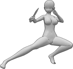 Pose Reference- Anime knife poses