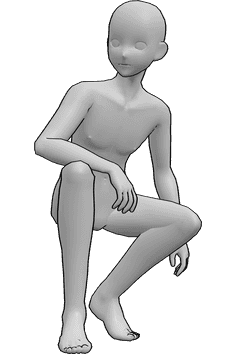 Pose Reference- Anime crouching poses