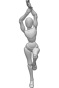 Pose Reference- Confident female pose - Confident female with her hands above her head pose