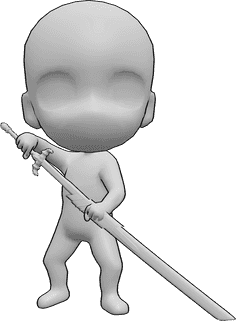 Pose Reference- Chibi sword poses