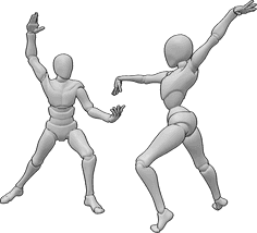Référence des poses- Pose de départ pour la danse tango - Des danseurs de tango, hommes et femmes, sont sur le point de commencer à danser.